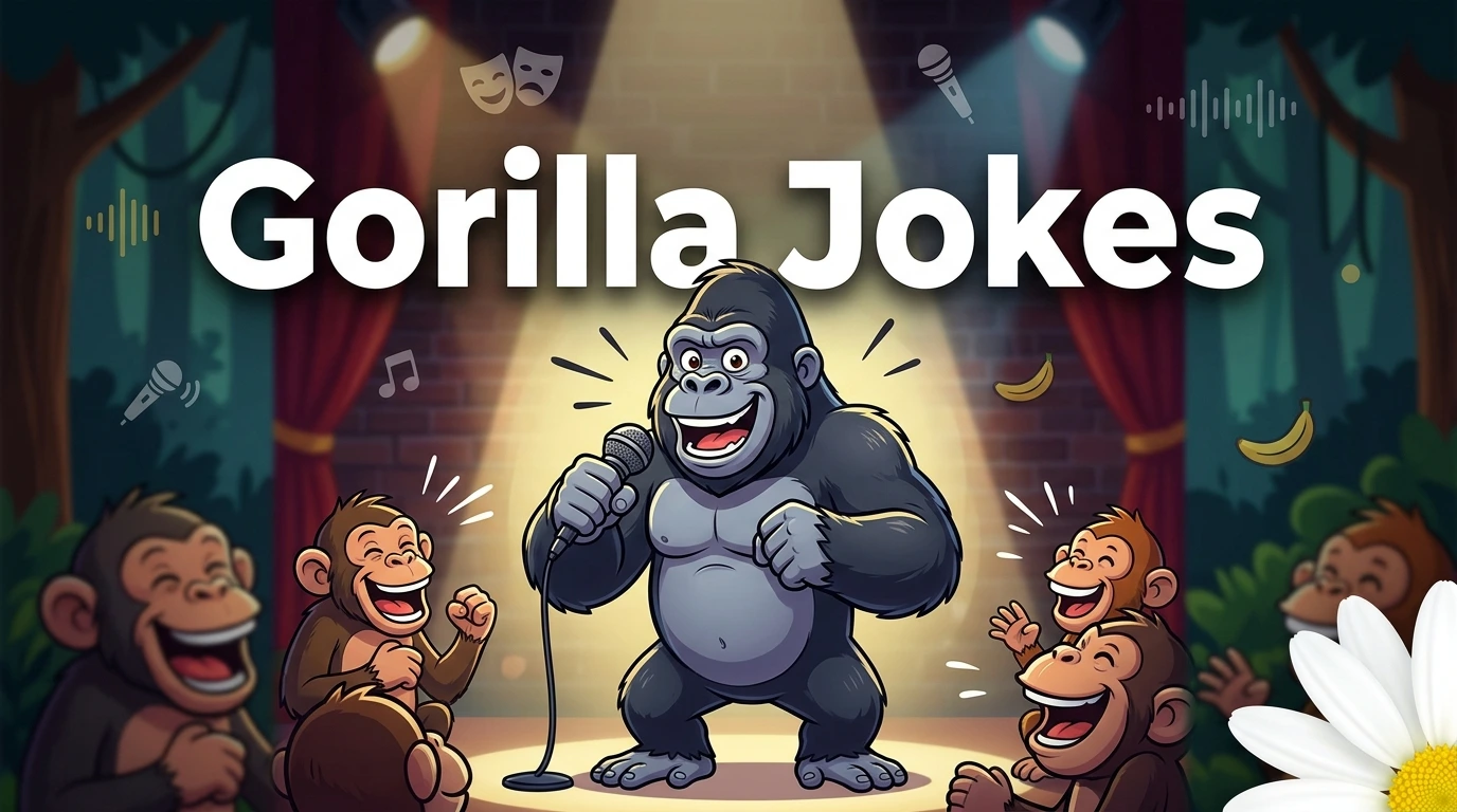 Hilarious gorilla jokes with jokes generator
